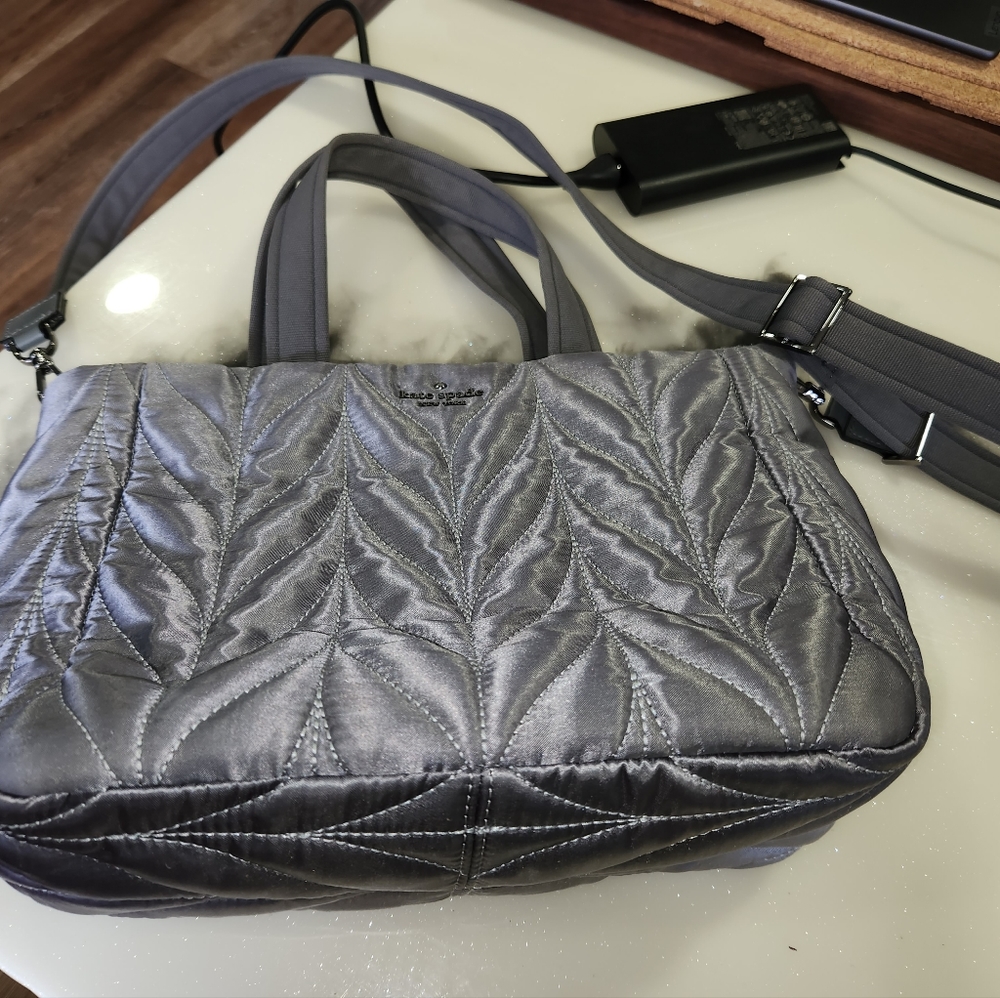 Kate Spade silver quilted crossbody
